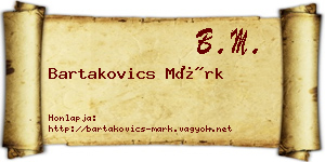 Bartakovics Márk névjegykártya